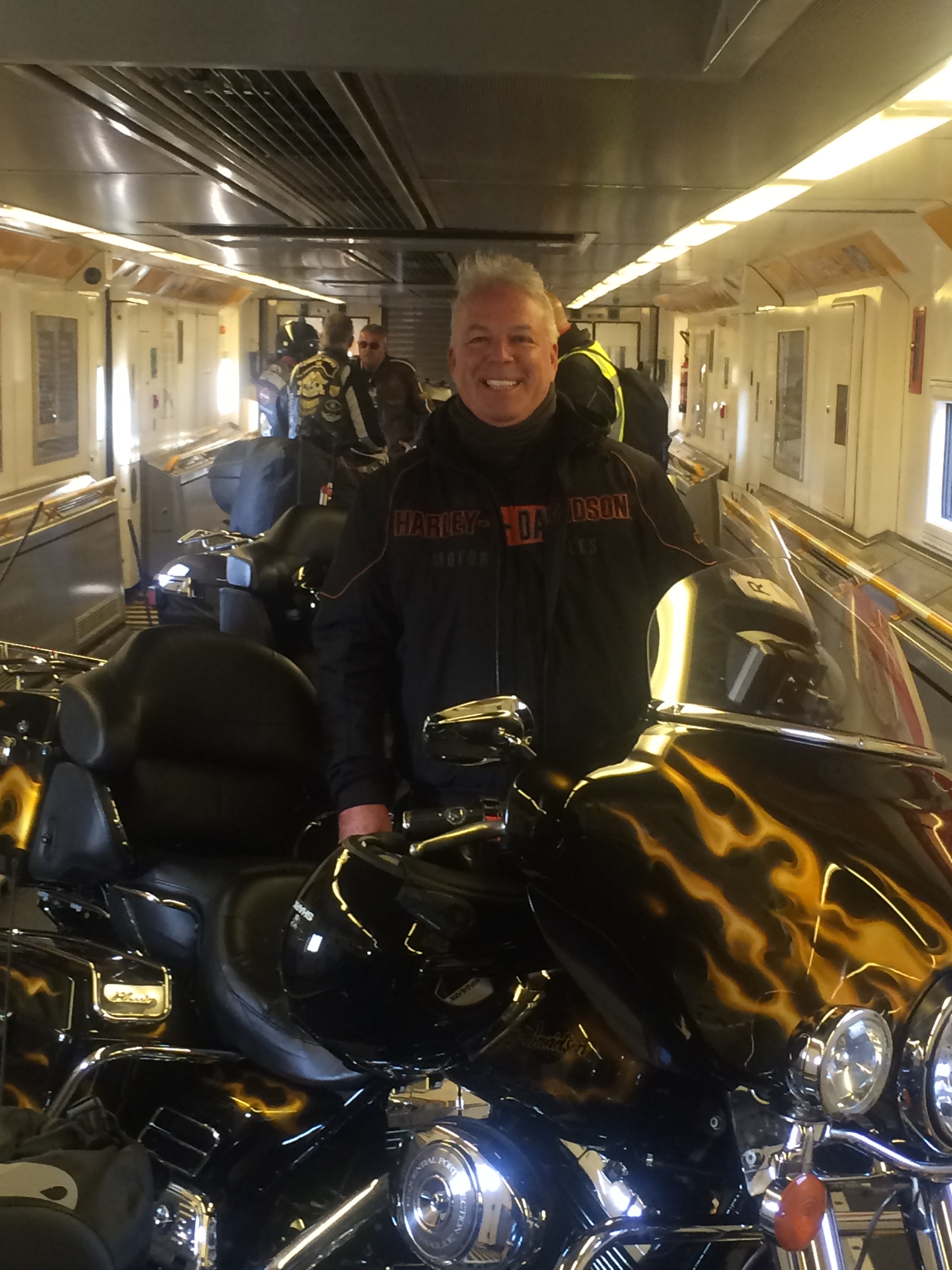 Tunnel ride to France - all Harleys